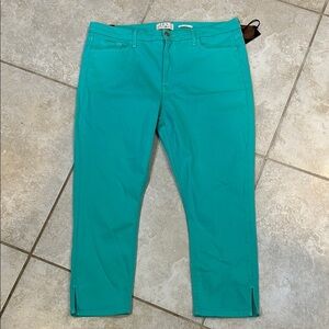 NWT! Jen7 Seven for All Mankind Teal Capri Jeans 16 plus 7FAM